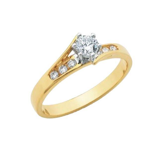 0.25ct Round Brilliant Cut Diamond Engagement Ring In 9ct Yellow Gold