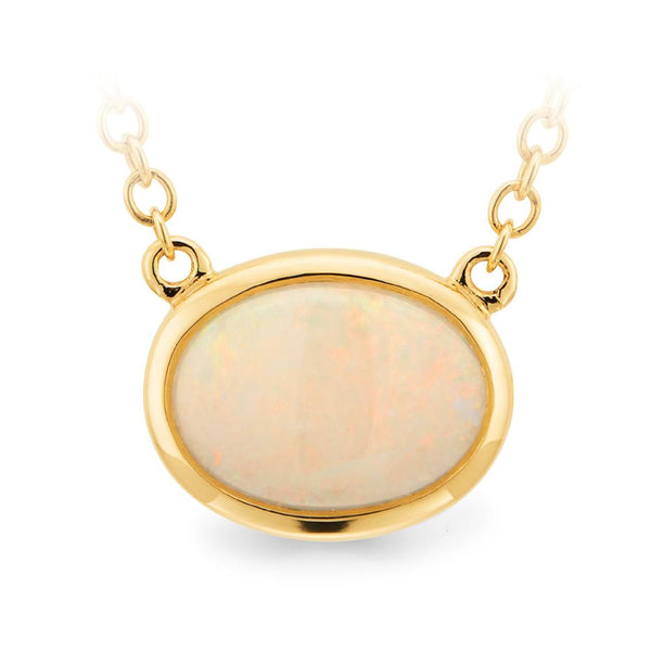 0.86ct Opal Necklet 9ct Yellow Gold