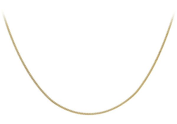 9ct Yellow Gold 40 Diamond Cut Curb Chain 41cm