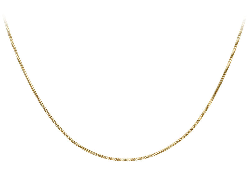 9ct Yellow Gold 40 Diamond Cut Curb Chain 41cm