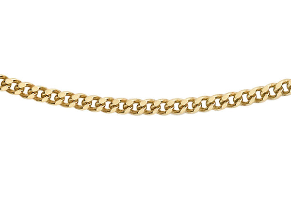 9ct Yellow Gold 40 Diamond Cut Curb Chain 41cm