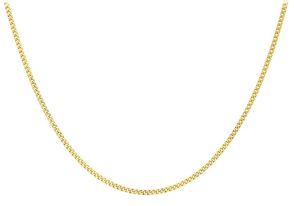 9ct Yellow Gold 40 Diamond Cut Curb Chain 46cm