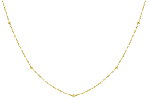 9ct Yellow Gold Solid Ball Twist Necklace 45cm