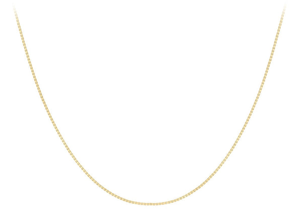 9ct Yellow Gold Solid Venetian Box Chain 45-50cm