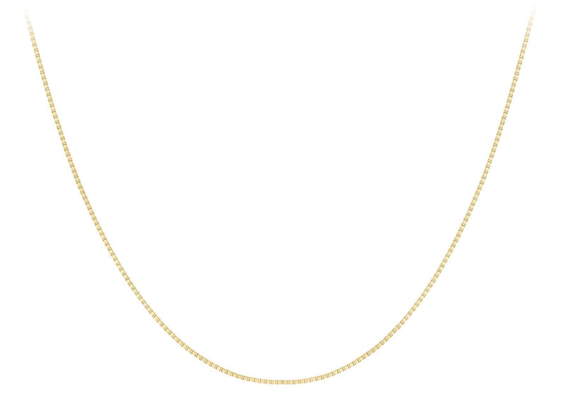 9ct Yellow Gold Solid Venetian Box Chain 45-50cm