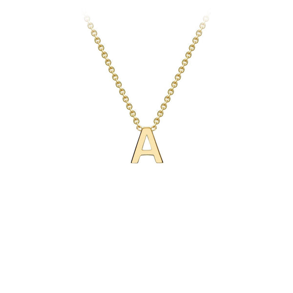 9ct Yellow Gold 'A' Initial Adjustable Letter Necklace 38/43cm