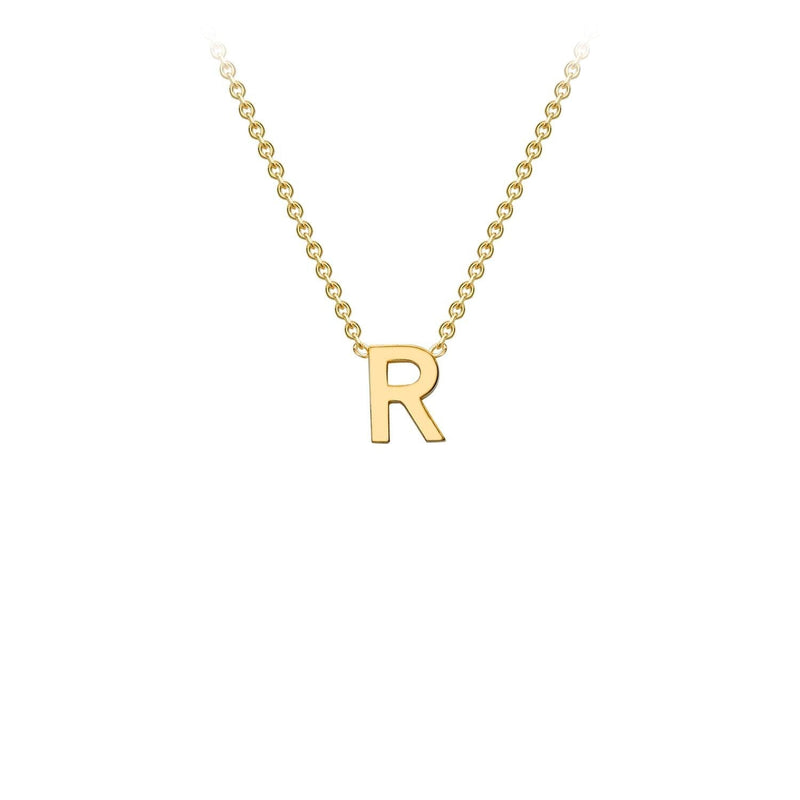 9ct Yellow Gold 'R' Initial Adjustable Letter Necklace 38/43cm