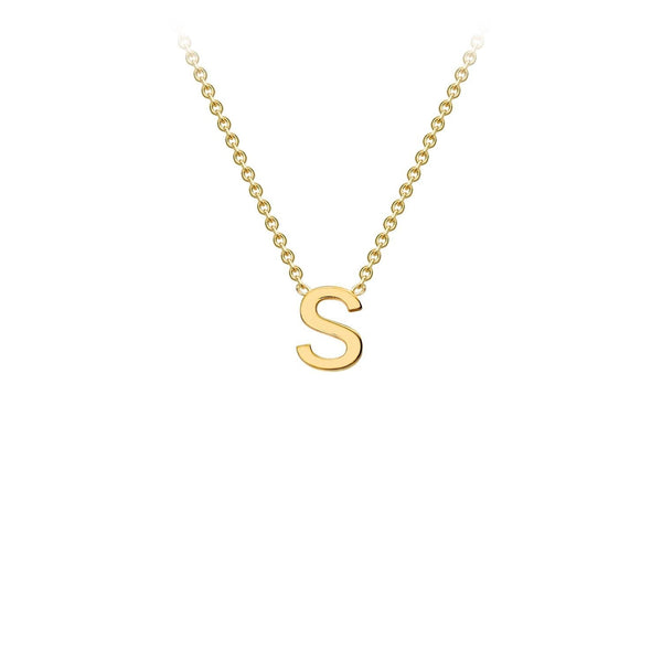 9ct Yellow Gold 'S' Initial Adjustable Letter Necklace 38/43cm