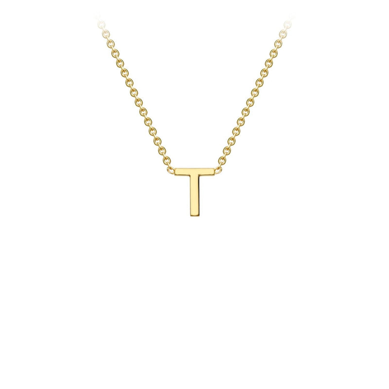 9ct Yellow Gold 'T' Initial Adjustable Letter Necklace 38/43cm