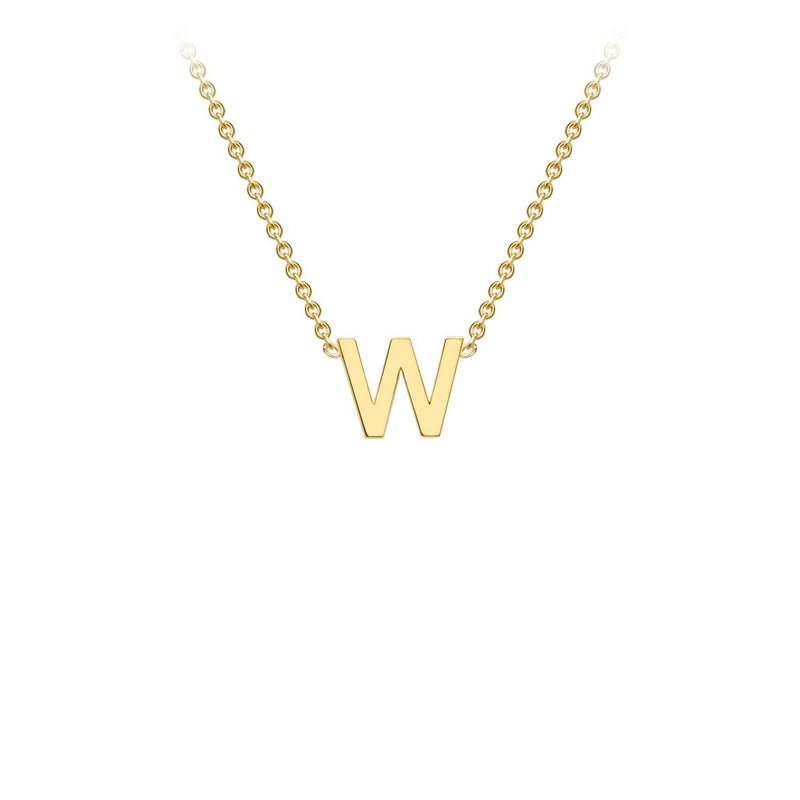 9ct Yellow Gold 'W' Initial Adjustable Letter Necklace 38/43cm