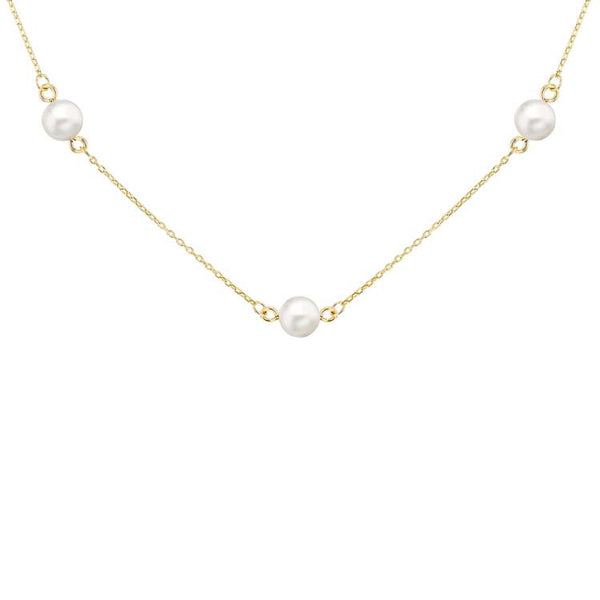 9ct Yellow Gold Freshwater Pearl Necklace 41+2.5cm