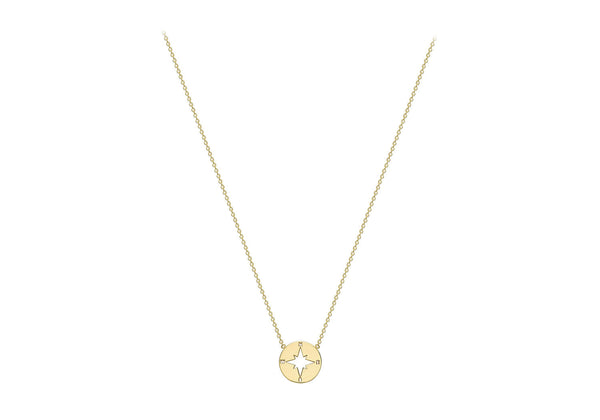 9ct Yellow Gold Compass Necklace 40-42 cm