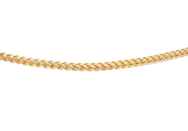 9ct Yellow Gold Square Spiga Chain 55 cm