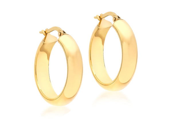 9ct Yellow Gold Creole Hoops 15 mm