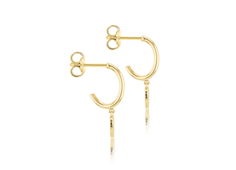 9ct Yellow Gold Heart Drop Earring