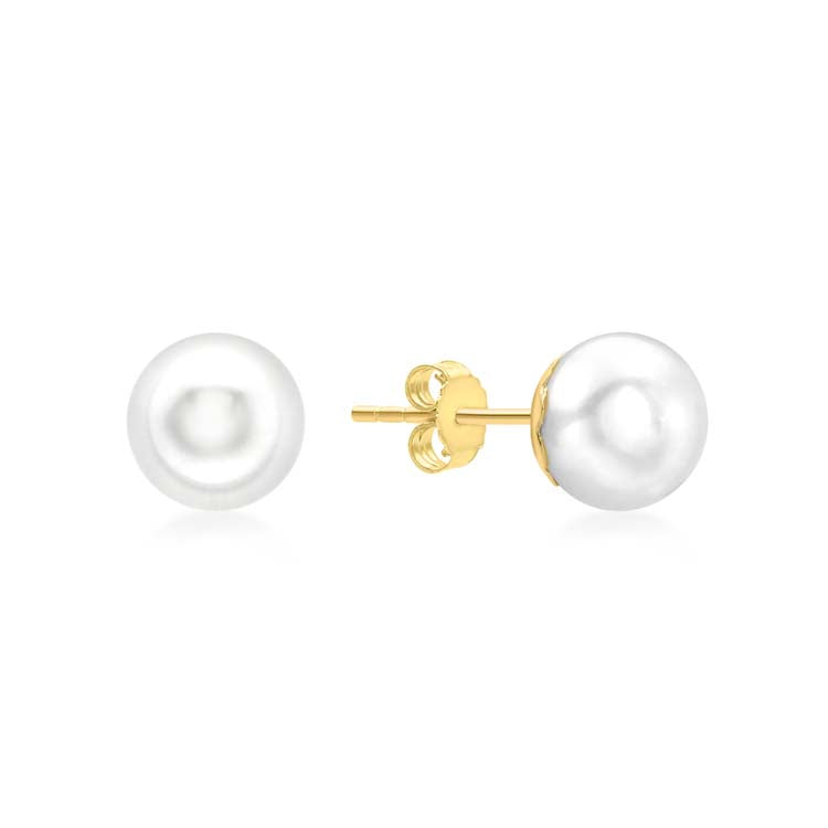 9ct Yellow Gold Freshwater Pearl 8mm Stud Earrings