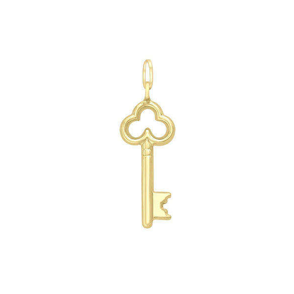 9ct Yellow Gold 8mm x 25mm Key Pendant