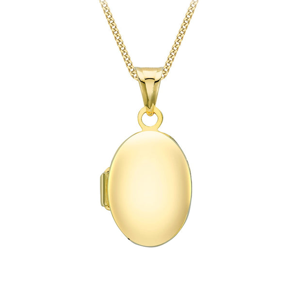 9ct Gold Small Oval Locket Pendant