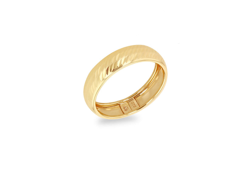 9ct Yellow Gold Diamond-Cut Ring