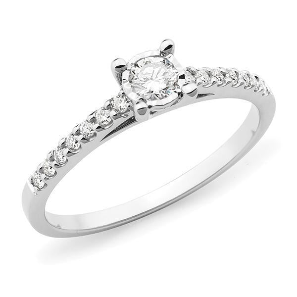 0.29ct Round Brilliant Cut Diamond Engagement Ring in 9ct White Gold