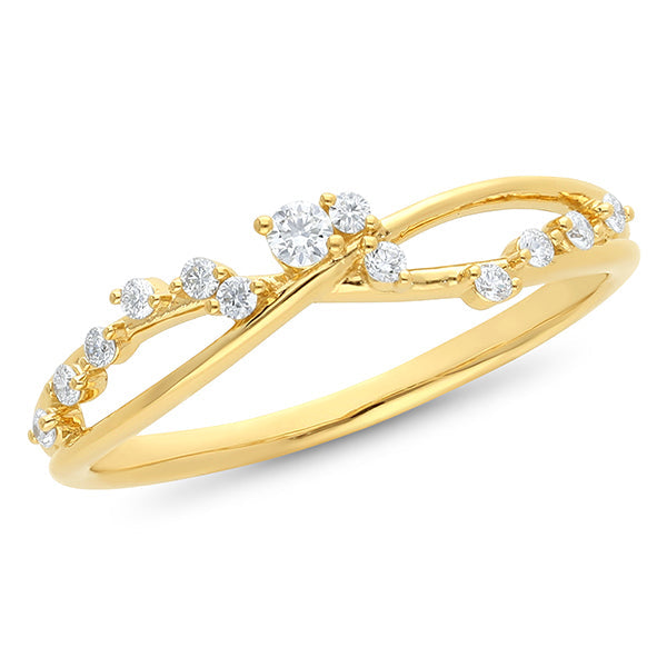 0.15ct Lab Grown Diamond Ring in 9ct Yellow Gold