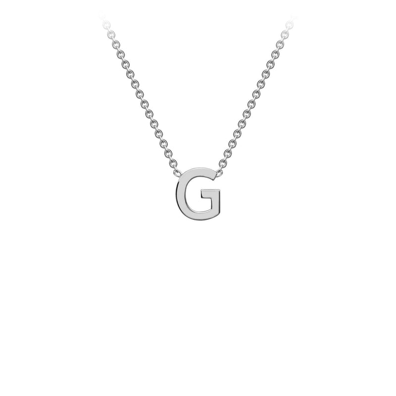 9ct White Gold 'G' Initial Adjustable Letter Necklace 38/43cm