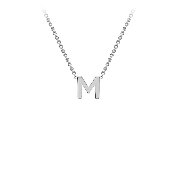 9ct White Gold 'M' Initial Adjustable Letter Necklace 38/43cm