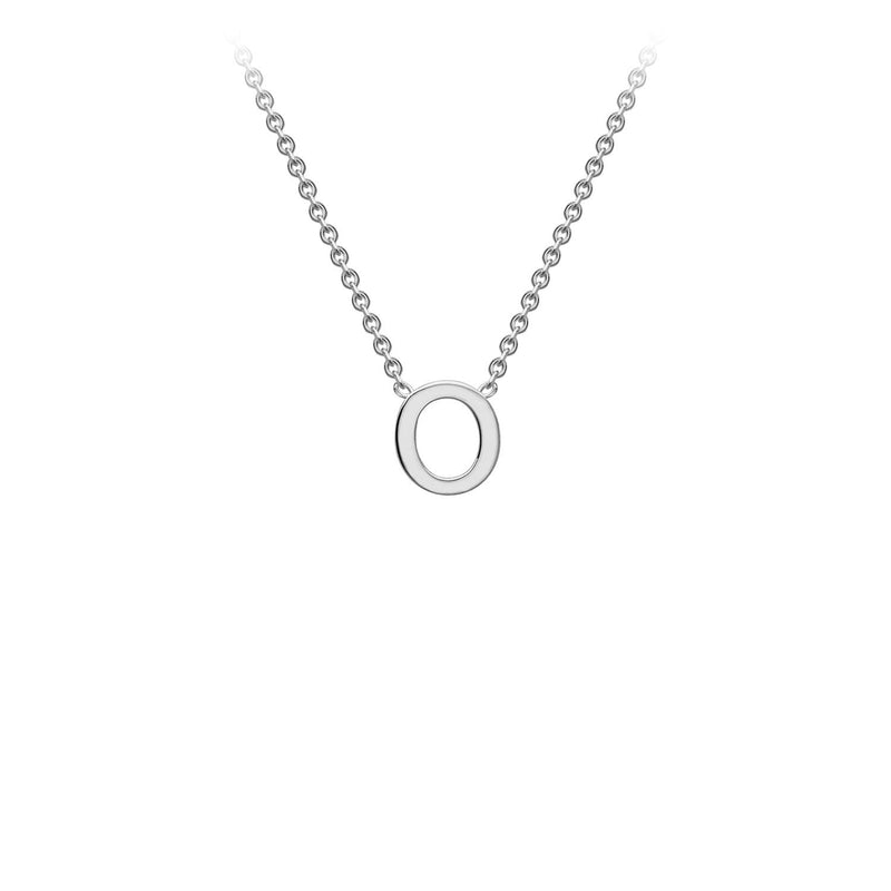 9ct White Gold 'O' Initial Adjustable Letter Necklace 38/43cm