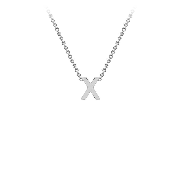 9ct White Gold 'X' Initial Adjustable Letter Necklace 38/43cm