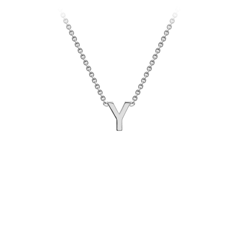 9ct White Gold 'Y' Initial Adjustable Letter Necklace 38/43cm