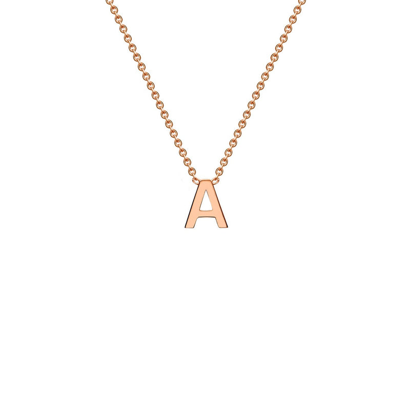 9ct Rose Gold 'A' Initial Adjustable Letter Necklace 38/43cm