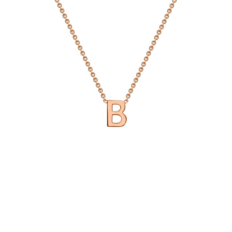 9ct Rose Gold 'B' Initial Adjustable Letter Necklace 38/43cm