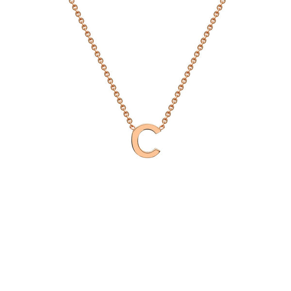 9ct Rose Gold 'C' Initial Adjustable Letter Necklace 38/43cm