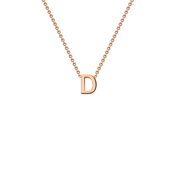 9ct Rose Gold 'D' Initial Adjustable Letter Necklace 38/43cm