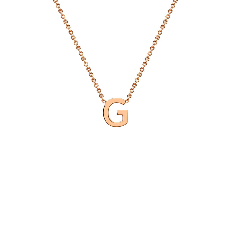 9ct Rose Gold 'G' Initial Adjustable Letter Necklace 38/43cm