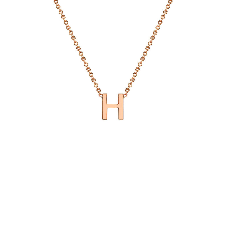 9ct Rose Gold 'H' Initial Adjustable Letter Necklace 38/43cm