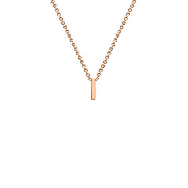 9ct Rose Gold 'I' Initial Adjustable Letter Necklace 38/43cm