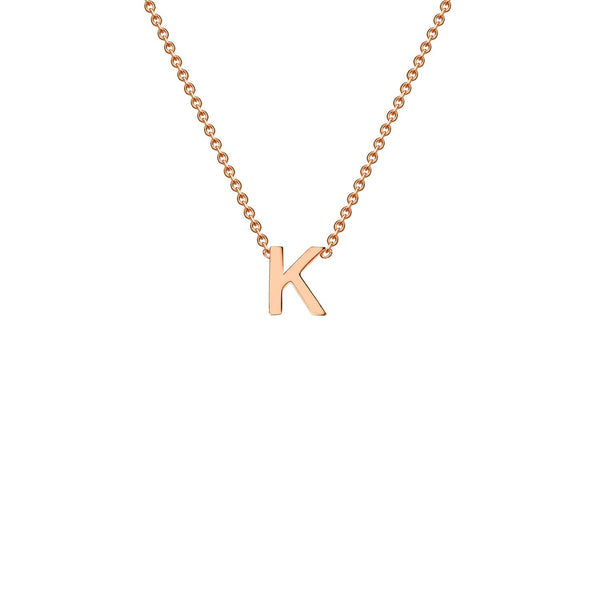 9ct Rose Gold 'K' Initial Adjustable Letter Necklace 38/43cm