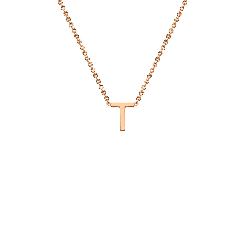 9ct Rose Gold 'T' Initial Adjustable Letter Necklace 38/43cm