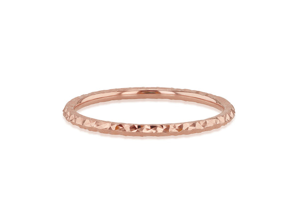 9ct Rose Gold Solid Diamond-Cut Stacker Ring