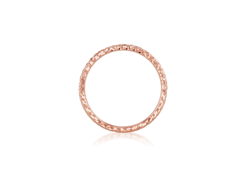 9ct Rose Gold Solid Diamond-Cut Stacker Ring