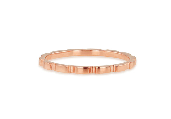 9ct Rose Gold Brick Stacker Band