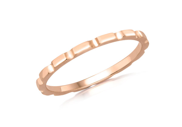 9ct Rose Gold Brick Stacker Band