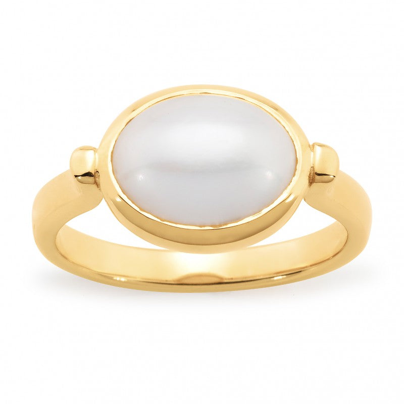 Mabe Pearl Ring in 9ct Yellow Gold