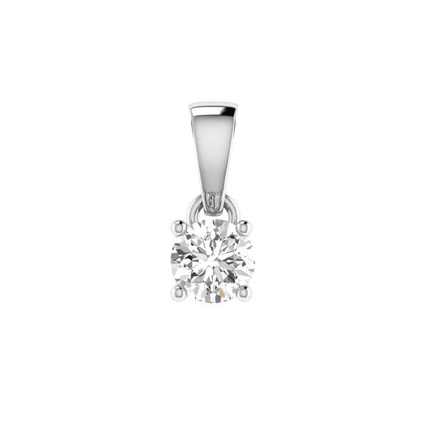 Diamond Solitaire Pendant with 0.10ct Diamonds in 9ct White Gold - 9WCP10