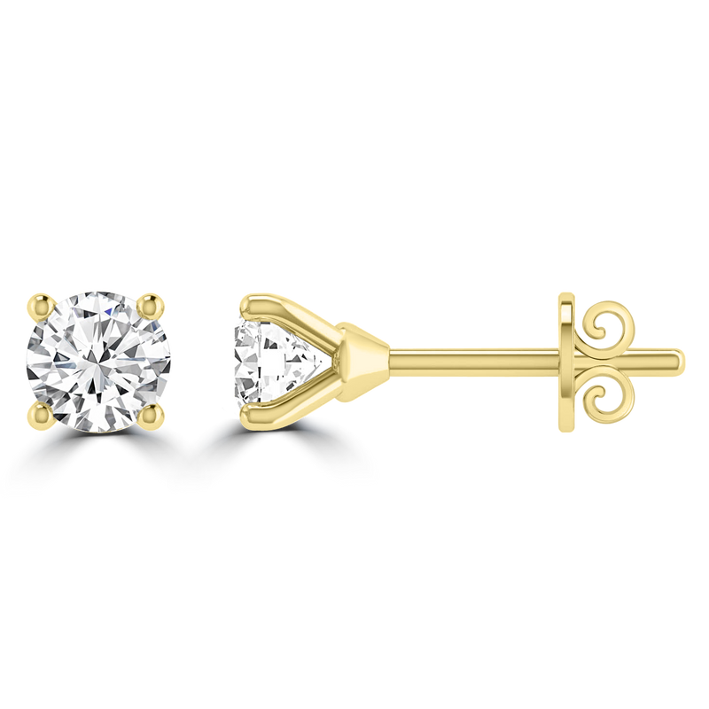 0.33ct GH I1 Diamond 4 Claw Studs in 9ct Yellow Gold