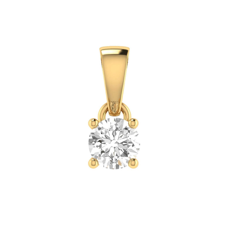 Diamond Solitaire Pendant with 0.10ct Diamonds in 9ct Yellow Gold - 9YCP10