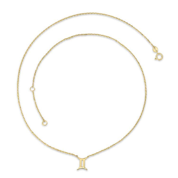 9ct Yellow Gold Gemini Zodiac Necklace 40-45cm