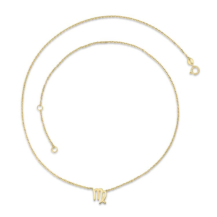 9ct Yellow Gold Virgo Zodiac Necklace 40-45cm