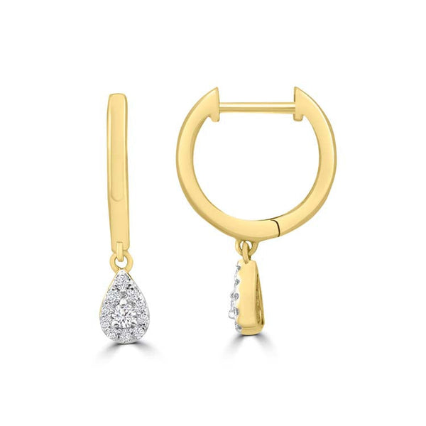 Diamond Hoop Earrings with 0.148ct Diamonds in 9ct Yellow Gold